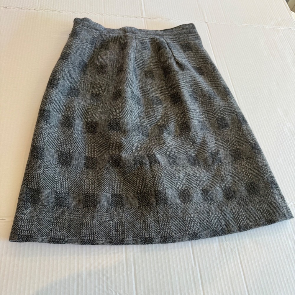 Vtg Brooks Vintage Wool Blend Plaid A Line Midi Skirt Size 9/10 Japan‎ Business